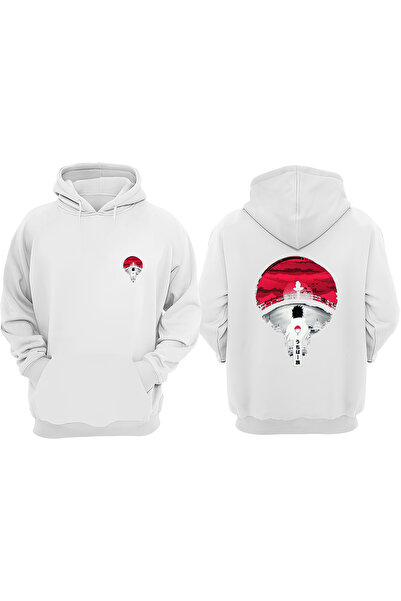 Anetos Hanorac alb Naruto Uchiha Sasuke Itachi Design Back B cu imprimeu