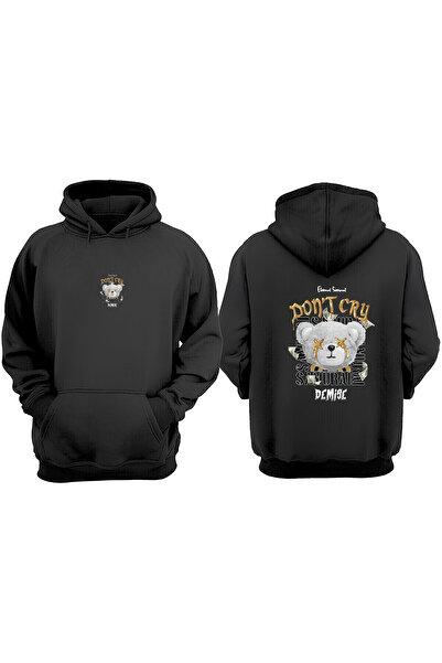 Anetos Dont Cry Bear Design Rucsac cu imprimeu Negru Swea tricou