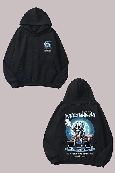 Anetos Overthınking Design Rucsac cu imprimeu Negru Swea tricou