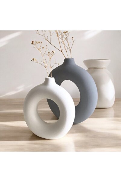 PICCOLA VITA Λευκό - Γκρι Βοημικό Βάζο Σιμιτ Γυαλιστερό | Σχέδιο βάζου Pinterest