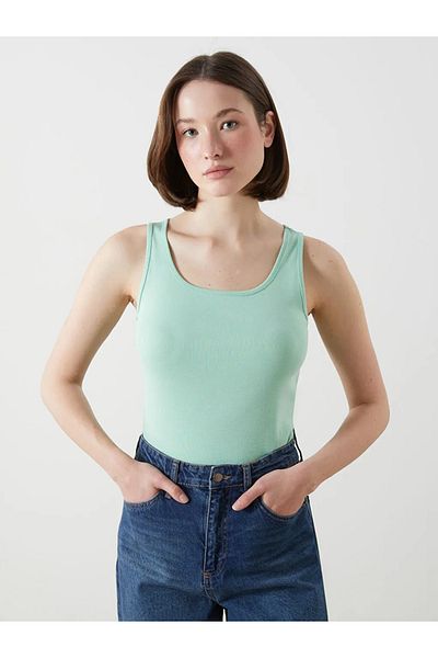 LC Waikiki Lcwaikiki Classic Blue U-Neck Women's Tank Top