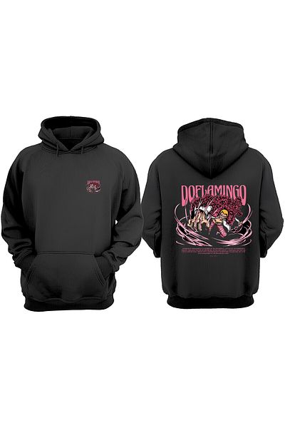 Anetos One Piece Donquixote Design Back Printed Black Sweatshirt