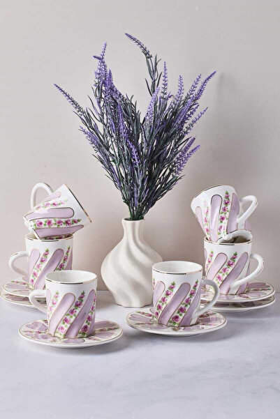 Muba Consept Tasarım 6 Kişilik 12 Parça Porselen Kahve Takımı