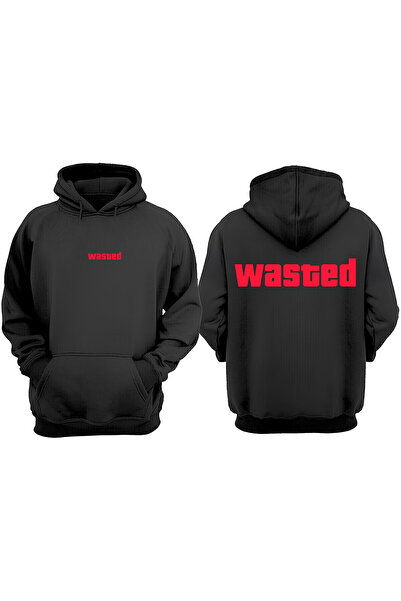 Anetos Μαύρο φούτερ Wasted Design Backpack με τύπωμα