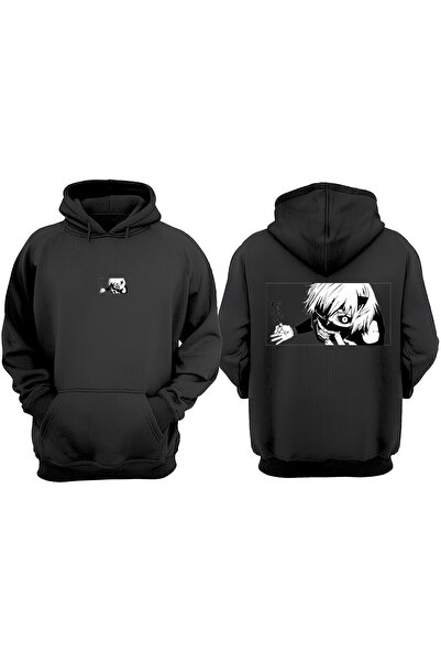 Anetos Tokyo Ghoul Demon Face cccDesign Pulover cu imprimeu pe spate Negru