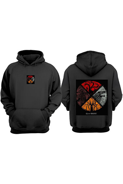 Anetos Μαύρο φούτερ Game Or Tharones Design Backpack με τύπωμα