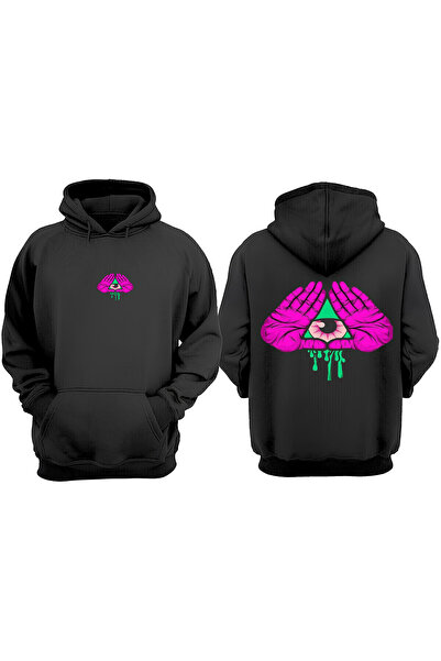 Anetos Зелени очи дизайн гърба отпечатани черни суитшърт