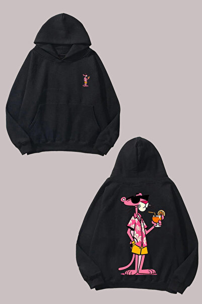 Anetos Μαύρο φούτερ Pink Panther Design Backpack με τύπωμα