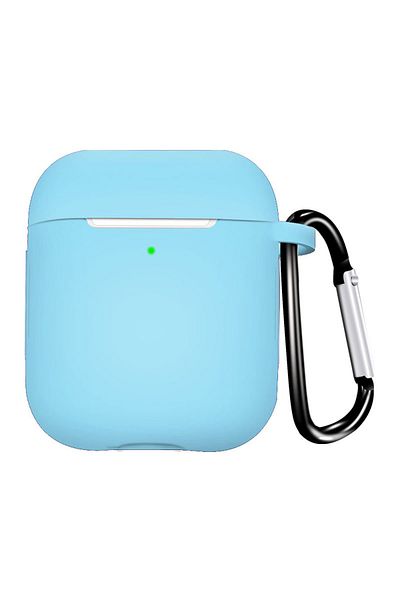 karbeen Light Blue Silicone Earphone Case For Airpods 1/2 Gen Cover Case Wirless Headphones Skin-friendly Ea