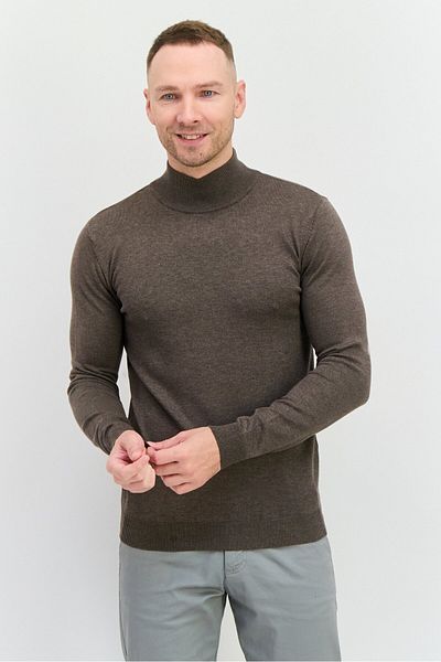 Sorbino Men Mock Neck Textured Sweater, Taupe