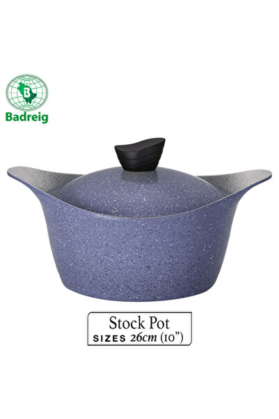 badreig LAHOYA CERAMIC COATED Pot With Lid 26Cm 5.4L Purple Aluminum  Marble Nonstick Coating |Made in Saudi