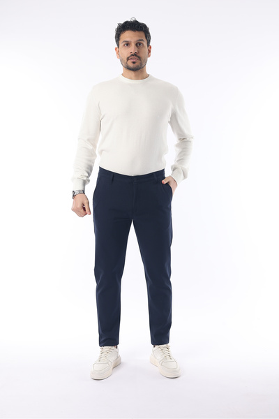 İDS COLLECTİON Mevsimlik Lacivert Slim Fit Likralı Kumaş Pantolon