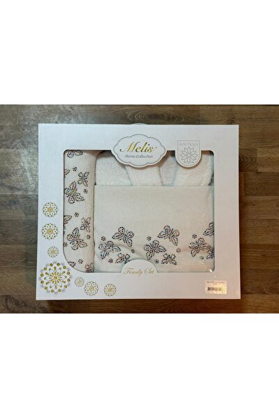 Modern Teknik Tekstil Bornoz Havlu Takımı Nakışlı