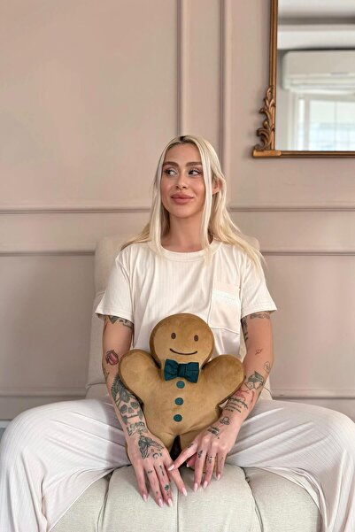 Pijamaevi Light Beige Dublin Short Sleeve Lace Women's Pajamas Set