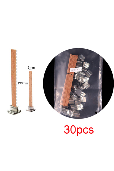 UDOCOOL مجموعة صنع الشموع الخشبية، 30 قطعة، مقاس 13 × 130 مم، مزودة بقاعدة مش...