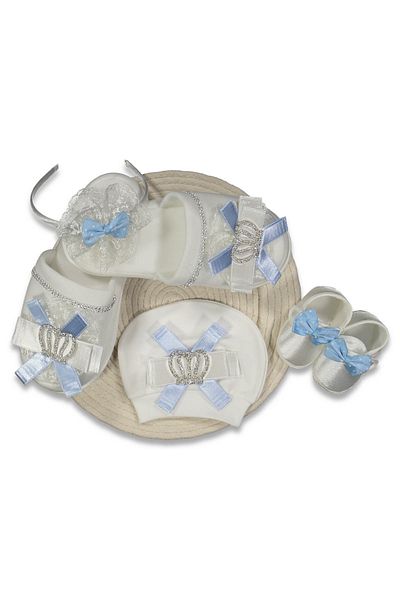Bilge Trend King Crown Baby Boy & Mother 4 Pieces Lohusa Set Compatible for 0-3 Months