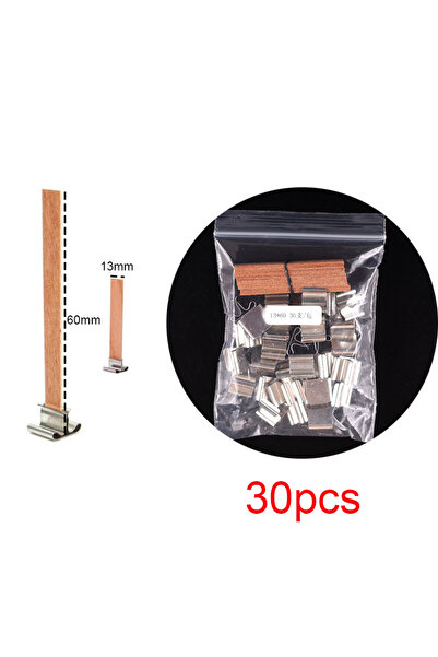 Choice مجموعة صنع الشموع الخشبية، 30 قطعة، مقاس 13 × 60 مم، مزودة بقاعدة مشبك...
