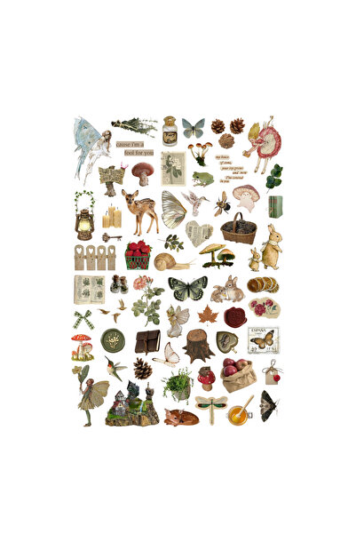 Ororabutik مجموعة ملصقات كلاسيكية من Fairycore Nature مكونة من 63 قطعة - مجموعة ملصقات لسجل القصاصات ومجلة الرصاص