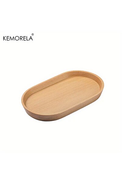 Choice 1PCS-Light -Colored KEMORELA 1PCS Tableware Solid Wood Round Dessert Plate Japanese-style Wooden Tra