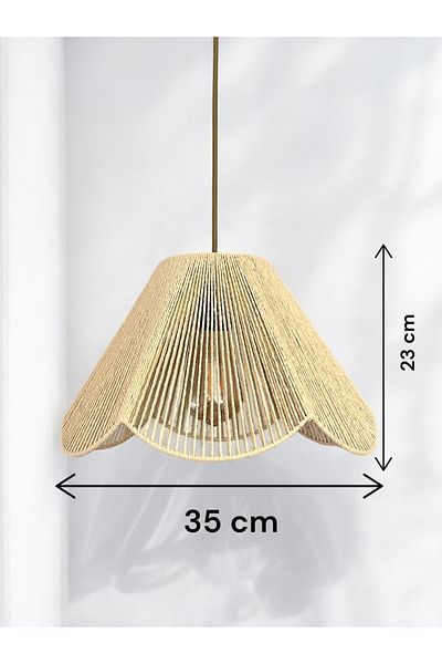 KorFam Bohemian Floral Pattern Rustic Chandelier - Wicker Handmade, Living Room, Baby and Children's Room Bed