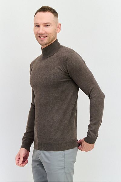 Sorbino Men Mock Neck Textured Sweater, Taupe