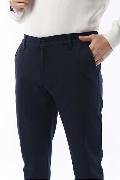 İDS COLLECTİON Seasonal Dark Blue Slim Fit Lycra Fabric Trousers