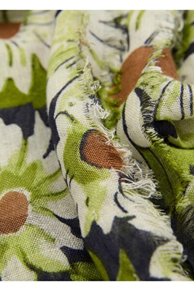 MANGO Woman Eșarfă din amestec de in floral