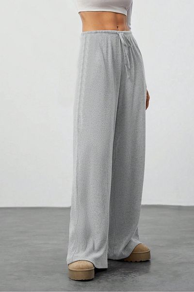 Sun Victoria Women's Gray High Waist Palazzo Wide Leg Camisole Trousers