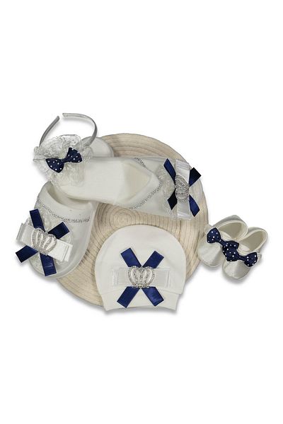 Bilge Trend King Crown Baby Boy & Mother 4 Pieces Lohusa Set Compatible for 0-3 Months
