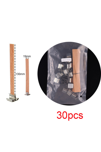 UDOCOOL مجموعة صنع الشموع الخشبية، 30 قطعة، مقاس 19 × 130 مم، مزودة بقاعدة مش...