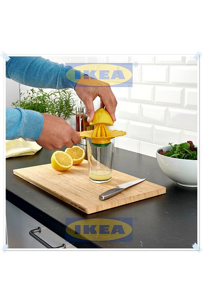 IKEA Yellow Color Lemon Squeezer, Height 7 Cm, Diameter 15 cm