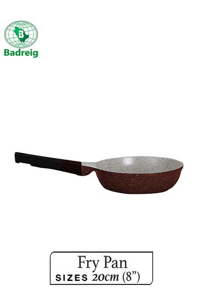 badreig LAHOYA CERAMIC COATED FRY PAN 20CM 1.2L Red Aluminum  Marble Nonstick Coating |Made in Saudi