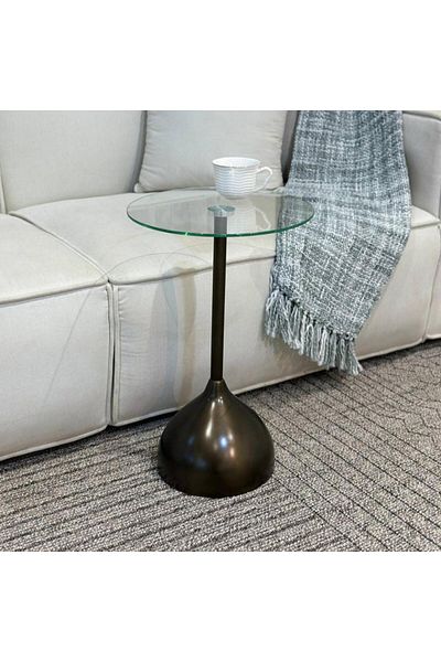 kafeny طاولة خدمة زجاج شفاف