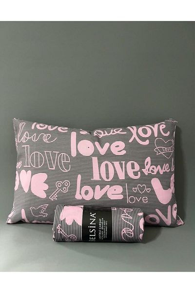 Pamuku Love Patterned Extra Large Elastic Bed Sheet Set