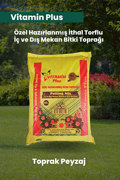 Vitamin Plus İthal Torflu Özel Karışım Perlit Katkılı Bitki Toprağı 40 Lt Sal...