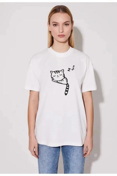 HOFFNUNG Tricou unisex din bumbac supradimensionat cu guler rotund