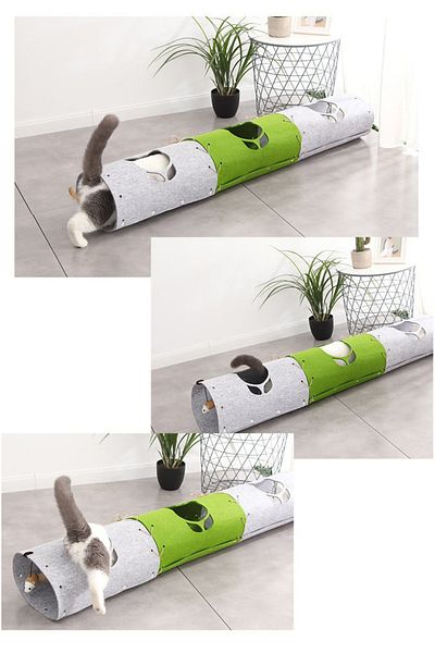 KAŞIKBEY 100cm Kb8 - 3-Piece Splicable Functional Long Cat Tunnel Animal Toy