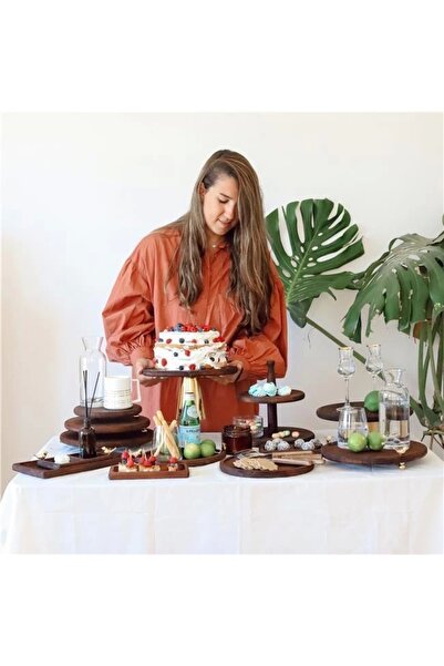 Akayev Wooden 28 Cm Metal Standing Presentation Plate