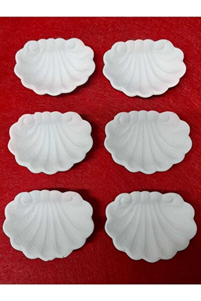 PULCA SHOP Raw Unpainted Hobby 6 Pieces White Color Oyster Coffee Side Presen...