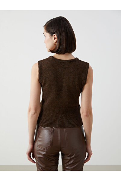 LC Waikiki Brown Crew Neck Women's Knitwear Sweater