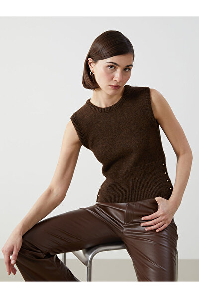 LC Waikiki Brown Crew Neck Women's Knitwear Sweater