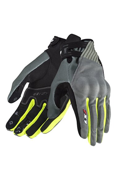 LS2 قفازات DART 2 باللون الرمادي والنيون الأصفر