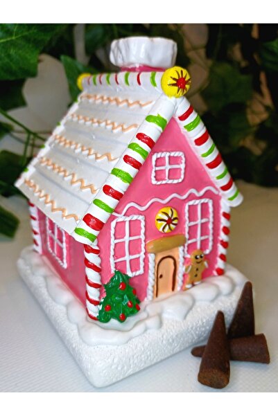 Dekoratif atölye Şeker Ev Tütsü Biblo - Konik Tütsülük - Kurabiye Tütsüevi - ...