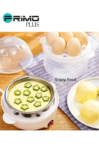 Primo Plus جهاز تبخير البيض باللون الأبيض/الشفاف