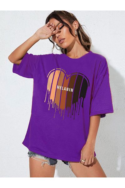 Boi Γυναικείο μπλουζάκι με στάμπα Melanin Heart