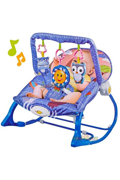 Primo Plus كرسي هزاز للأطفال قابل للطي مع موسيقى واهتزاز وألعاب معلقة