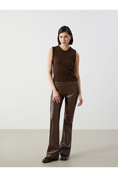 LC Waikiki Brown Crew Neck Women's Knitwear Sweater