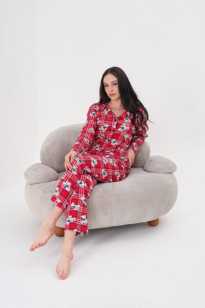 Arvin Pijama Cotton Buttoned Shirt Collar Summer Pajama Set Character Printed