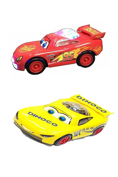 Şimşek Mcqueen Cars Üstü Işıklı Dil Çıkaran Müzikli Araba Sarı