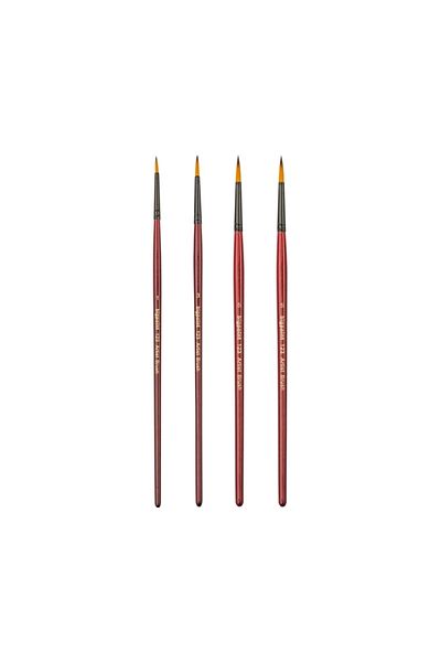 Bigpoint |   123 Series Synthetic Bristle Round Brush Set, 4Pcs, No: 1, 3, 5, 7, Watercolor, Gouache, Acryl